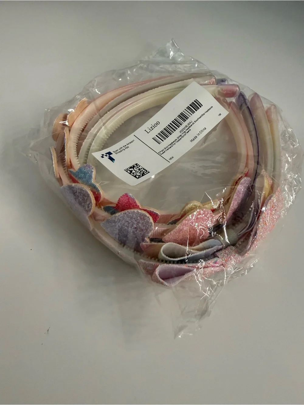 Lizoo Kids Heart Headband Set in Pink, Purple & Cream